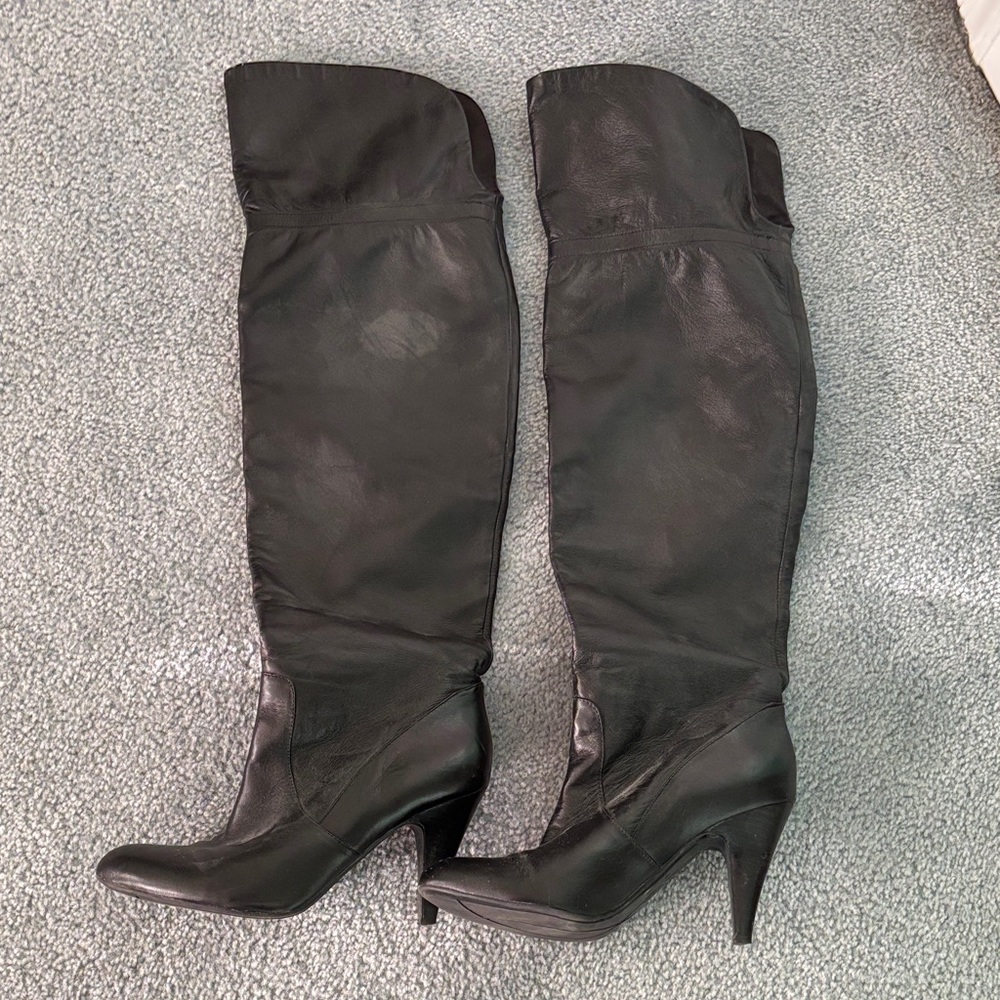 Marc Fisher Sleek Black Over-the-Knee Boots